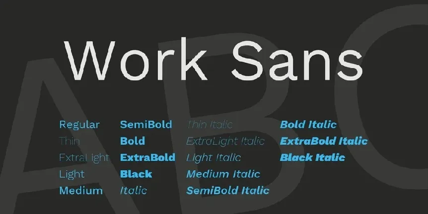 Work Sans Family font