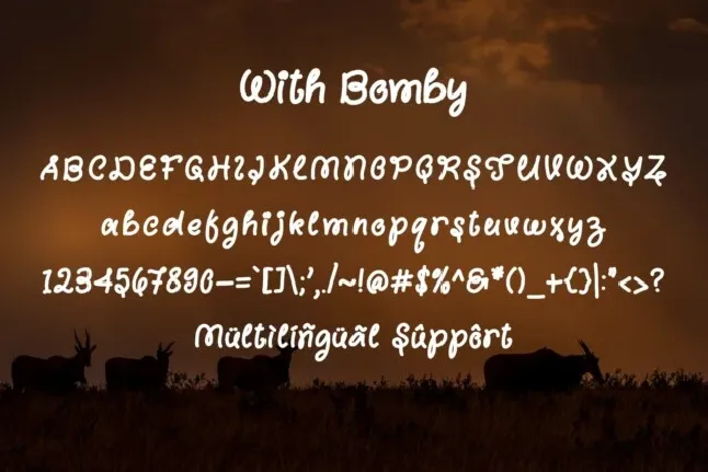 With Bomby font