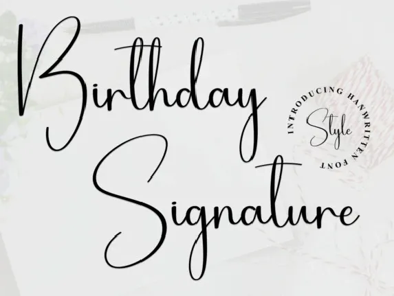 Birthday Signature Typeface font