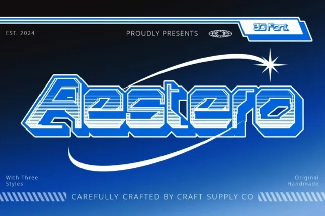 Aestero 3D font