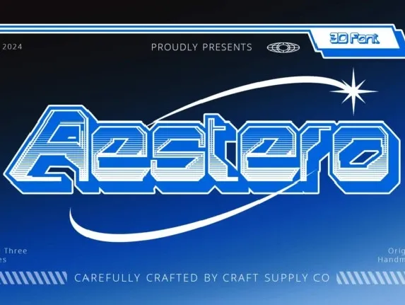 Aestero 3D font