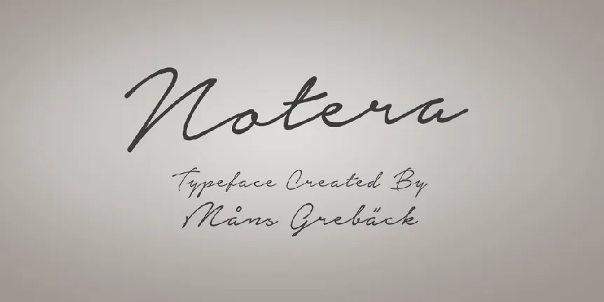 Notera Personal Use Only font