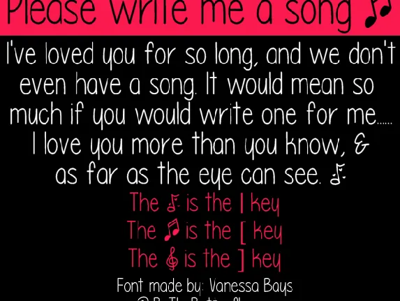 Please write me a song font