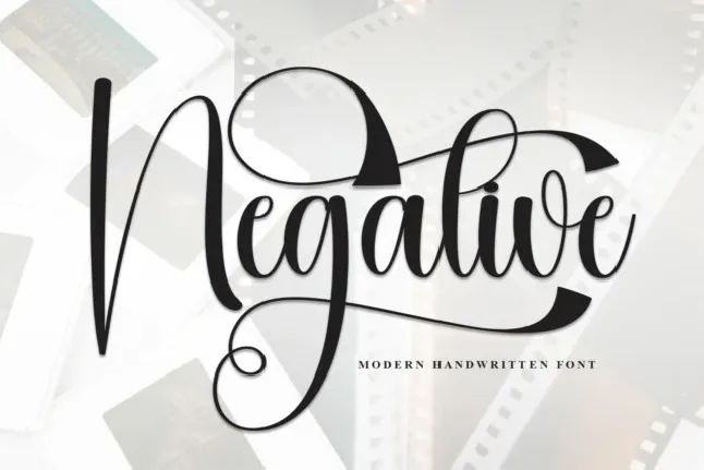 Negative Calligraphy font