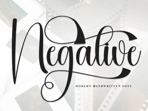 Negative Calligraphy font