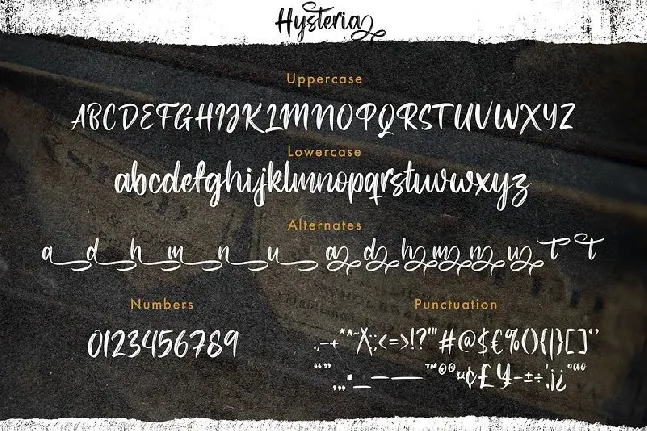 Hysteria Brush Script font