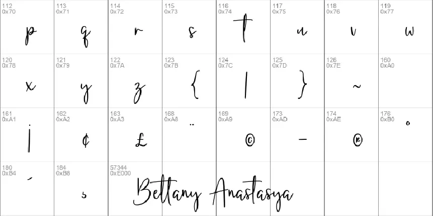 BettanyAnastasya font