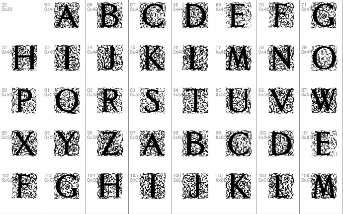 Decorated Roman Initials font