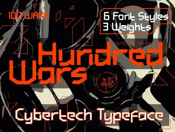 Hundred Wars Cyber Tech Typeface font