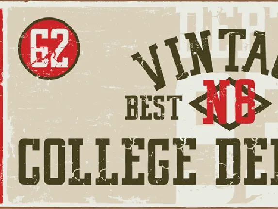 VINTAGE COLLEGE DEPT_worn font