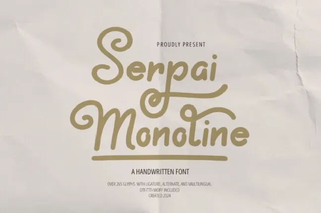 Serpai Monoline font