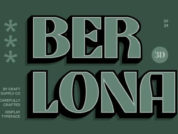 Berlona 3D font