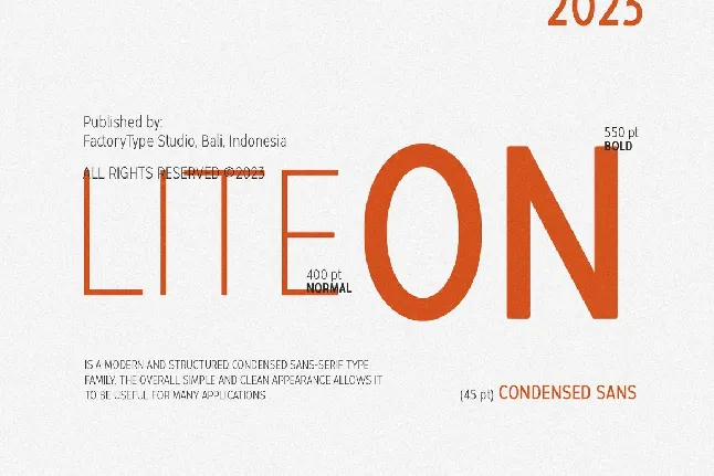 LiteOn Condensed font