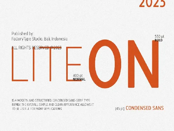 LiteOn Condensed font