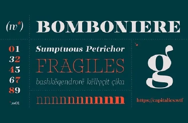 Bomboniere Family font