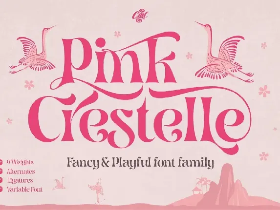 Pink Crestelle font