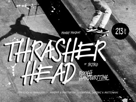 Thrasher Head font