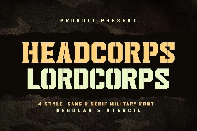 Headcorps & Lordcorps Display Military font