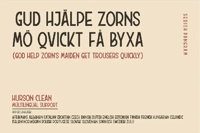 Hurson Clean Typeface font