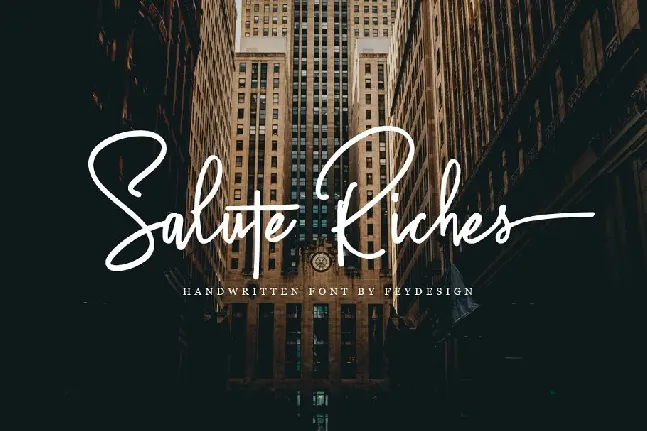 Salute Riches Handwritten font