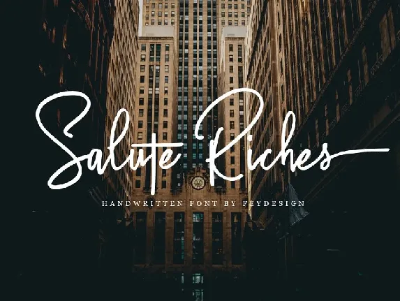 Salute Riches Handwritten font