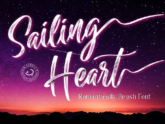 Sailing Heart Brush font