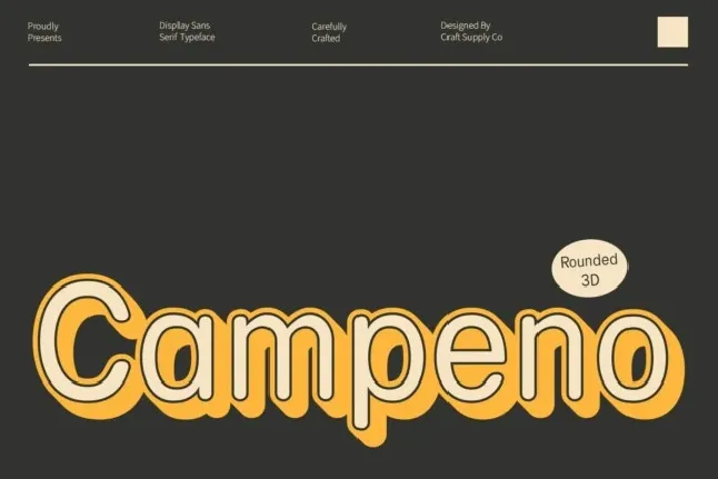 Campeno Rounded 3D font