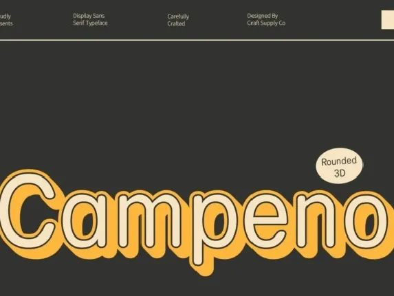 Campeno Rounded 3D font