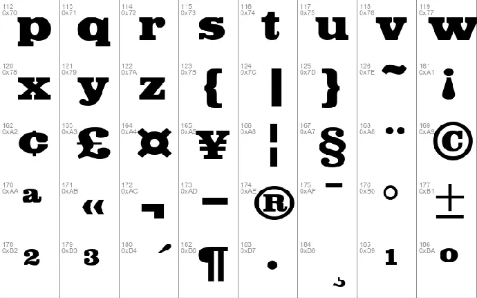 Fette Egyptienne font