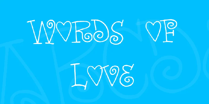 Words of love font