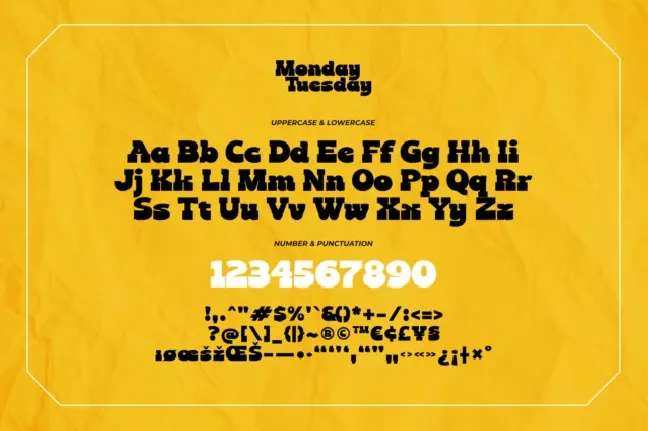 Monday Tuesday font