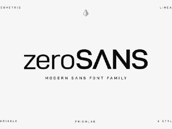 Zero Geometric Sans Serif font