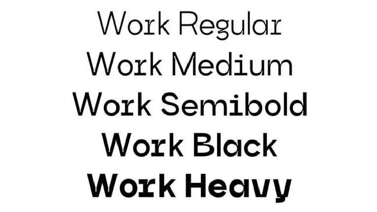 Work Grotesk Family font