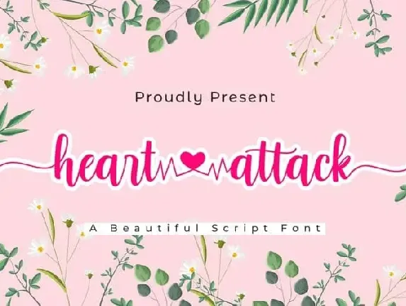 Heart Attack Calligraphy font