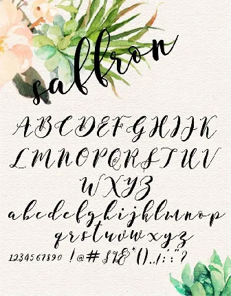 Saffron Script Free font