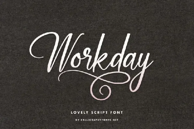 Workday Calligraphy font