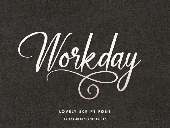 Workday Calligraphy font