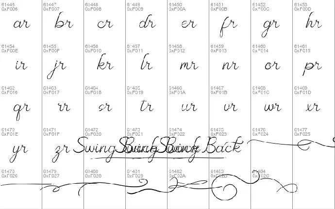 Swing Back Demo font