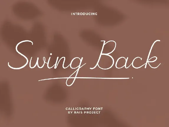 Swing Back Demo font