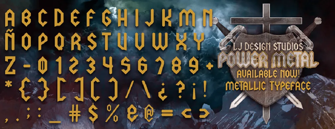 LJ Power Metal Personal Use font