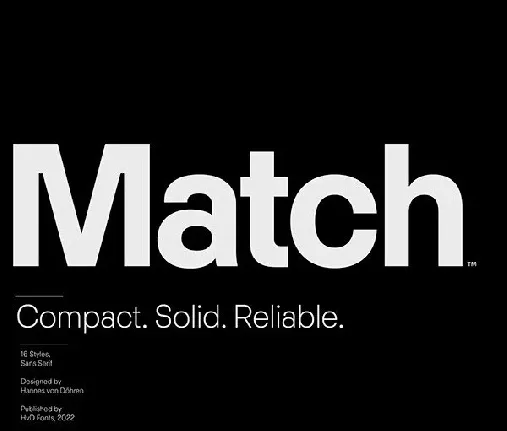 Match Family font