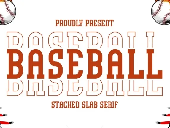 Baseball Stacked font