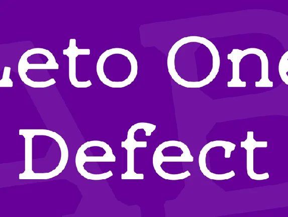 Leto One Defect font