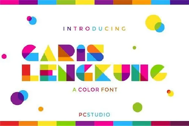 Garis Lengkung Colorful Free font