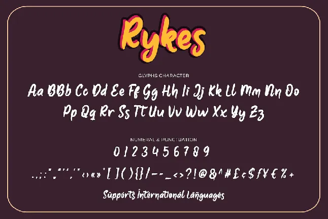 Rykes font