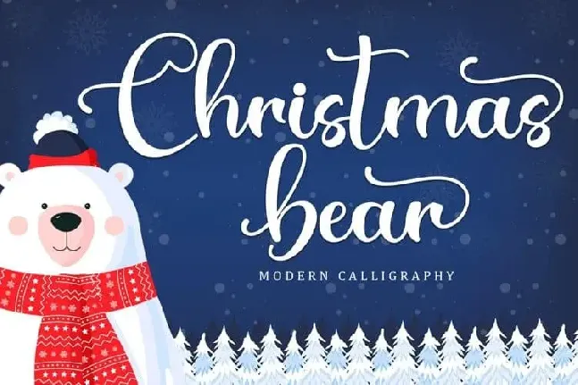 Christmas Bear Calligraphy font