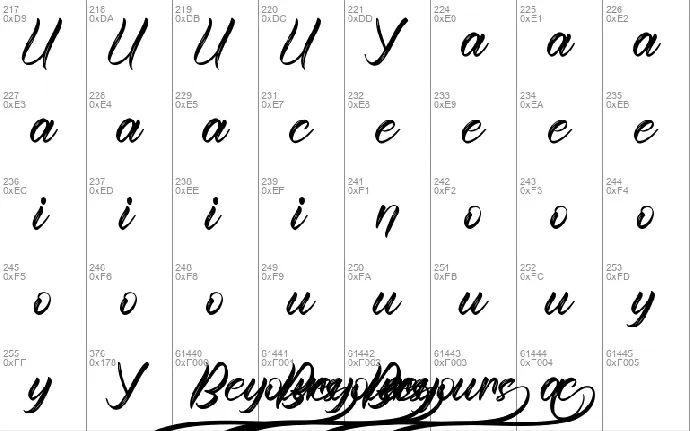 Beyours Demo font