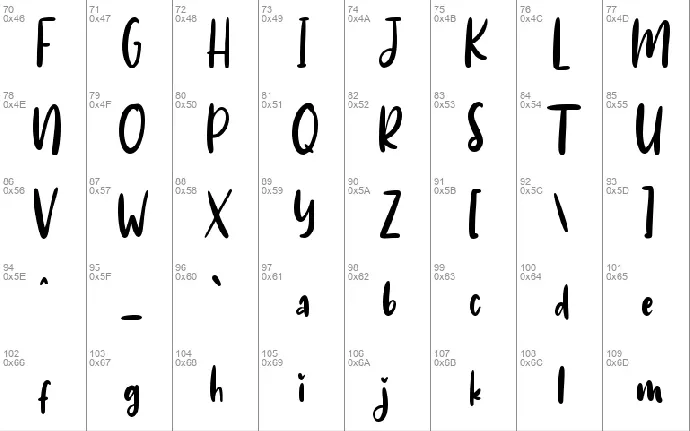 Ruthyne font