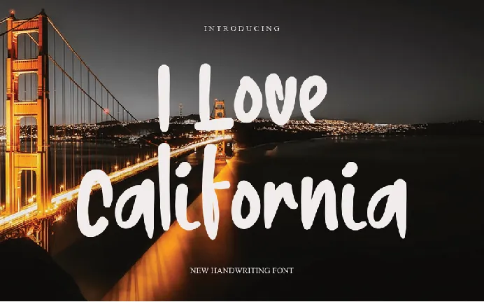 I Love California font