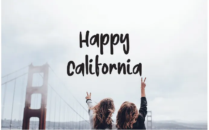 I Love California font